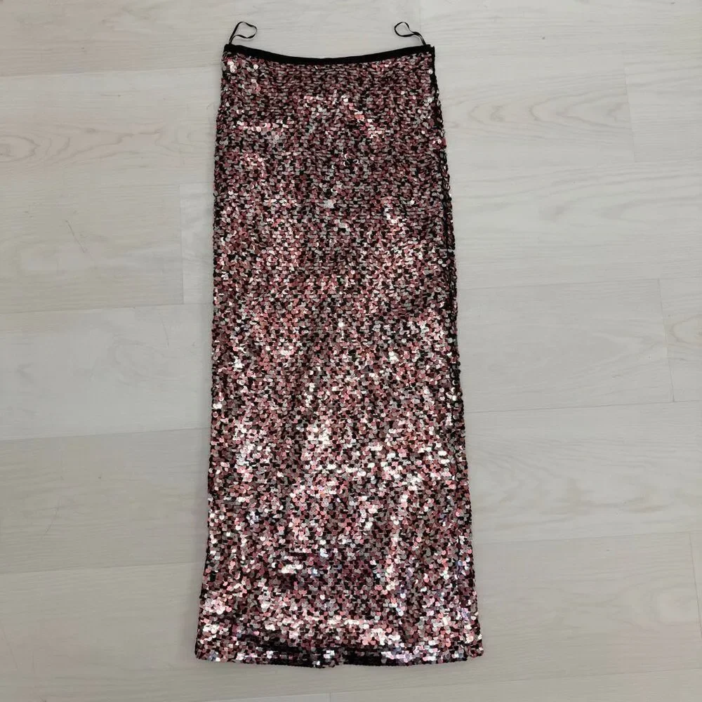 McQ Alexander McQueen Sequin Slit Maxi Tube Skirt ❤️